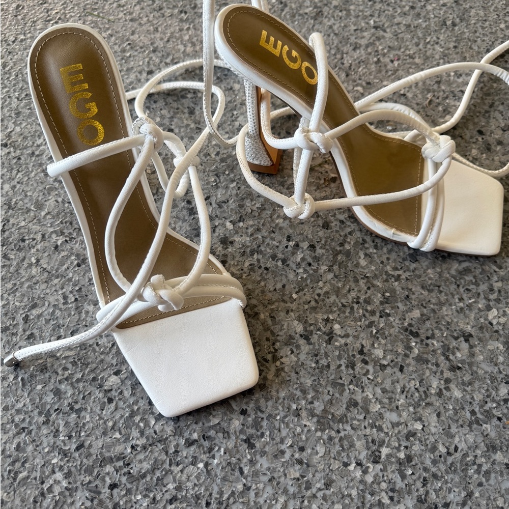 EGO White Strappy Heels